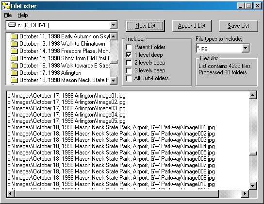 FileLister Screen Shot